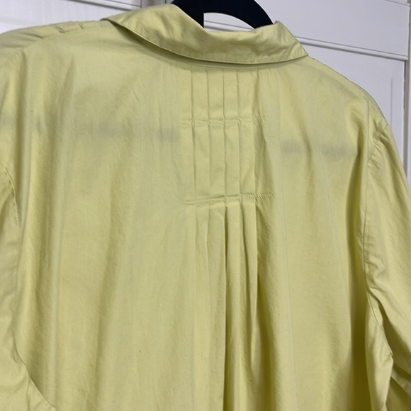 J.Jill Women's Classic Pleated Button Down Shirt Plus Sz XL Chartreuse Yellow - Picture 7 of 12